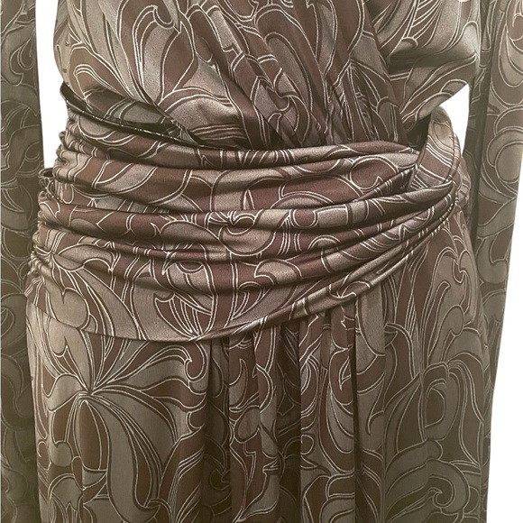 Banana Republic faux wrap dress, Black/grey, long sleeves, stretch, size medium - Picture 4 of 8